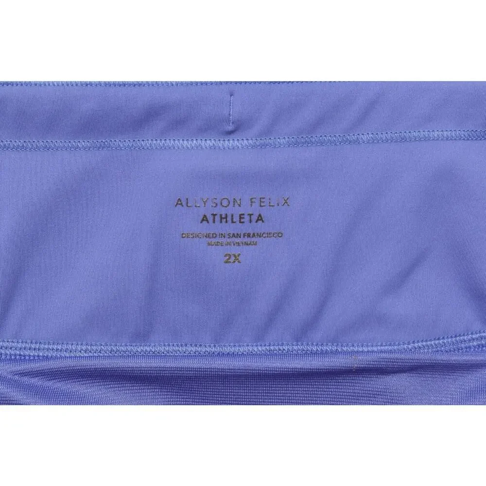 Athleta Women's Allyson Felix Mesh Racer Run Short 2.0 Blue Purple 2X Plus